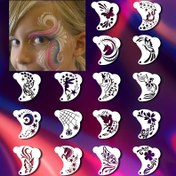 Resim 16 adet Yüz Boyama Serisi Şablonları Makyaj Partileri, Cosplay, Karnaval, Doğum Günü Partileri vb. için. Boş Renkli Boyama Şablonları, DIY El Boyama Şablonları, Graffiti Baskı ve Sprey Boyama Şablonları, PET Malzeme Yıkanabilir, Katlanabilir, Tekrar Kullanılabilir 