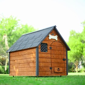 Resim Mandu Isı Yalıtımlı XL Ahşap Köpek Kulübesi 