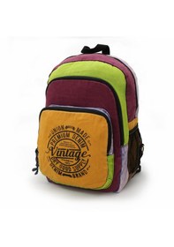 Resim Old Cotton 5017 Turuncu Bordo Sırt Okul 15.6 İnch Laptop Çantası Turuncu - Kırmızı 