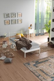 Resim Unimet Lalas-s Tek Kişilik Ferforje Metal Karyola-beyaz (AHŞAP LATALI) 