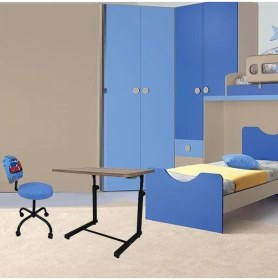 Resim Depolife Ralli Araba Desenli Çocuk Odası Için Ders Çalışma Koltuk ve Masa Seti Tekerlekli Sandalye ve Sehpa 