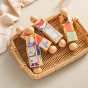 Resim Ahşap Hayvan Şekli Eşleştirme ve Dönen Puzzle Oyuncak, Eğitim Twist ve Dönüş Oyun Seti, BPA-Free, Toksik Olmayan, İnce Motor Beceri Gelişimi için, 0-3 Yaş İçin Pille Çalışmaz 