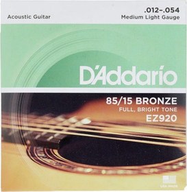 Resim D'addario Ez920 Akustik Gitar Tel Seti. 85/15 Bronze. Medıum Lıgh 