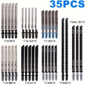 Resim 35 Parça Yüksek Karbonlu Çelik Puzzle Testere Bıçağı Seti - Dayanıklı, Ahşap, Plastik & Metal için Hassas Kesim, Orta Boy Dişler, Temel DIY/Profesyonel Araç, Ahşap İşçiliği Tutkunları İçin 