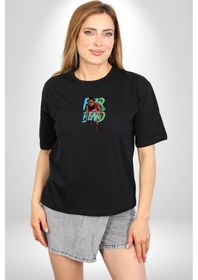 Resim Sakaldan Korkmak Yazılı Basketbol James Harden Star Siyah Oversize Unisex Ön Orta Minimal Baskılı Tişört Siyah 