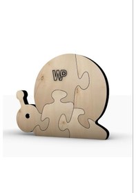 Resim Masif Ahşap Puzzle Çocuklar İçin Boyanabilir Salyangoz Boya Setli 