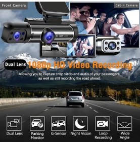 Resim Çift Lensli Araç Kamerasi Fhd 1920 1080 P Araba Dvr Aaç Kamerasi Kabin Aaç 32g Y36 