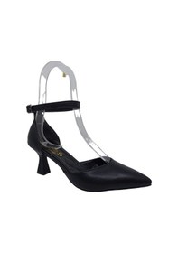 Resim Zerhan 0101 Kadın Siyah Bilekten Bantlı Sivri Burun Kadeh Topuk Ayakkabı 05152 Siyah 