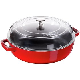 Resim Staub B Cam Kapaklı Döküm Tencere 24 cm Kiraz 