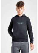 Resim Supernatural Baskılı Unisex Çocuk Kapüşonlu Siyah Sweatshirt 
