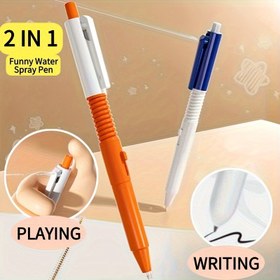 Resim 1/2 adet Mizahi Su Püskürtmeli Kalem, Mizahi Şaka Kalemi, Eğlenceli Su Püskürtmeli Kalem, Rastgele Renk Seçimi (Turuncu/Kırmızı/Beyaz), PVC Malzeme, Kamuflaj Kapak, Rastgele Renk Seçimi 