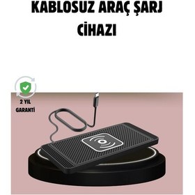 Resim Diğer Manyetik Kablosuz Araç Şarj Cihazı Hızlı Şarj, Kaymaz Taban, Güvenli Kullanım 