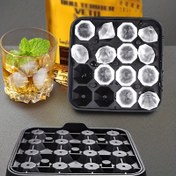 Resim 16 Bağlantı Küçük Elmas Buz Tepsisi, Eğlenceli Şekil, Silikon Mini Elmas Şekilli Buz Tepsisi, 16 Küp, Kolay Çıkarma, Bisfenol A Yok, Yığılabilir, Kapaklı Küçük Buz Tepsisi 1 adet 