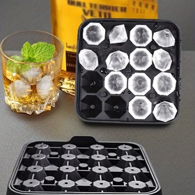 Resim 16 Bağlantı Küçük Elmas Buz Tepsisi, Eğlenceli Şekil, Silikon Mini Elmas Şekilli Buz Tepsisi, 16 Küp, Kolay Çıkarma, Bisfenol A Yok, Yığılabilir, Kapaklı Küçük Buz Tepsisi 1 adet 