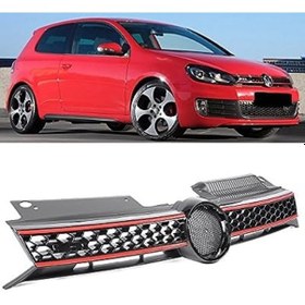 Resim Volksvagen Golf 6 2009-2012 Kırmızı Şeritli Gti Ön Panjur 