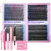 Resim Kirpik Uzatma Kiti, 800 parçalık DIY Kirpik Uzatma Kiti 30405060D Combo Kirpik Kümesi D Curl Tek Kirpik Kiti Çift Uçlu Kirpik Bağlama ve Mühürleme ve Rahat Kirpik Pense D Curl 9-16mm Hibrit Kirpik Uzatma Kiti... 