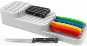 Resim DecoBella Pratik Bıçaklık 2 Sıra 14x39 Cm Bıçak Organizeri Beyaz 