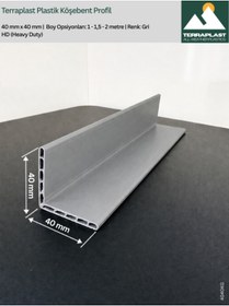 Resim Terraplast Plastik Köşebent Profil | 40x40 mm | Boy: 1 metre | Adet: 4 | L Profil | Çift Cidar 