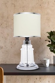 Resim MİNİMAL E-TİCARET & BİLGİ TEKNOLOJİLERİ Baroque Silver Cam Abajur 