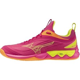 Resim Mizuno Wave Luminous 3 Unisex Voleybol Ayakkabısı Pembe / Sarı Çok Renkli 