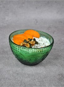 Resim 1 Adet Zümrüt Yeşili Cam Bowl Kase Çorba Sunum Kahvaltılık Yulaf 