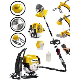 Resim Dragro DRG-2PR S PRo 4x4 2 Zamanlı Sırt Tipi Benzinli Motorlu Tırpan Ot Çim Çayır Biçme Kesme Makinesi 