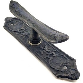 Resim Antika Tarz Dekoratif Pirinç Çiçekli Pencere Kolu - 165x38 Mm, Oksit Tdrtr ANTİK 