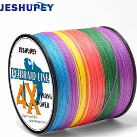 Resim Renkli 300/500m 4x Güçlü Örgülü PE Olta İpi, JESHUPEY, Tuzlu Su ve Tatlı Su Olta Avı İçin Çeşitli Renkler Sunar, Büyük Balıklar Tarafından Vurulduğunda Pürüzsüz Dokuyu Koruyan Sık Örgüye Sahiptir. 