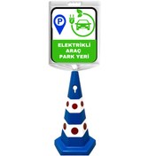 Resim Hayat Trafik Elektrikli Araç Park Yeri Çift Taraf Baskı Mavi Ultra Kedi Gözlü Ağırlıklı Koni Seti Trafik Dubası 