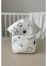 Resim Mini Ayıcık Fiyonklu Anne Bebek Bakım Çantası Çok Renkli 