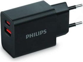 Resim Philips DLP4325AB/12 1*USB C 20W-1*USB A 18W Siyah Şarj Adaptörü 