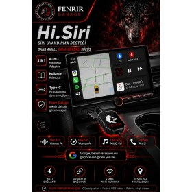 Resim Fenrir Garage Kablosuz Araç Ekran Yanstıcı ve Carplay Adaptörü, Kablosuz Dönüştürücü 4in1 İOS&ANDROİD !!! 