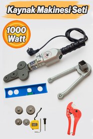 Resim Badem10 Profesyonel 1000 Watt Kaynak Makinesi Seti Termostatlı Isı Ayarlı Plastik Boru Kaynak Cihazı 