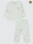 Resim Civil Baby Bebek Organik Pijama Takımı 0-6 Ay Ekru 