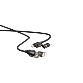 Resim Go Des GD-UC831 4in1 PD Çoklu USB-A + Type-C to Type-C + Lightning Şarj ve Data Kablosu 65W 1.2M - Siyah 