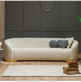 Resim Teddy Oval Üçlü Koltuk - Krem 