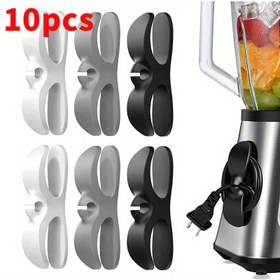 Resim 10'lu Plastik Kablo Organizer Klips, Mutfak Aletleri için Kendinden Yapışkan Kablo Sargıları, Hava Fritözleri, Kahve Makineleri, Blender'lar için Kablo Yönetim Tutucuları - Şarj Fonksiyonu Olmadan Kablo Yönetimi 