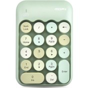 Resim Mofii X910 2.4g Kablosuz Klavye Sayısal Klavye Taşınabilir 18 Tuşlu Finansal Muhasebe Ofis Klavyesi Yeşil Karışık Renk 