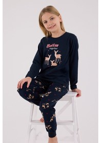 Resim Arnetta Kız Çocuk Lacivert Pijama Takımı Lacivert 