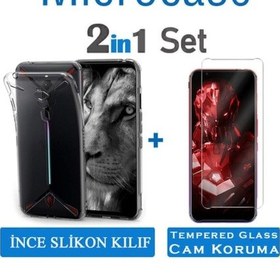 Resim Zte Nubia Red Magic 3 - 3S Ince 0.2 Mm Silikon Kilif Seffaf + Cam 396385616 