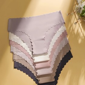 Resim 6 Paket Kadın Külodu, Düz Renk, Dikişsiz, Pürüzsüz, Nefes Alabilir, İnce, Esnek, Çabuk Kuruyan, Taraklı Kenar, Orta Bel, Naylon, Şık Stil, Spor, Yoga, Dans, Günlük Giyim İçin İç Çamaşırı 