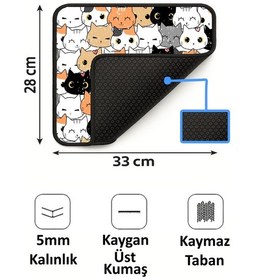 Resim Ponçik Kediler Tasarımlı 33x28 Cm Mousepad Kaymaz Taban Rahat Konforlu Mouse Pad 
