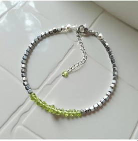 Resim Zebercet Ve Hematit Minimal Bileklik Çok Renkli 