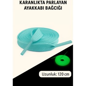 Resim LookBuyTake 120 cm Fosforlu Ayakkabı Bağcığı - Mavi Yeşil Pembe Renklerde Karanlıkta Parlayan Bağcık” 