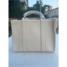 Resim Tote Bag Afrodit The Tote Bag Kadın Suni Deri Omuz Çantası Açık Krem 