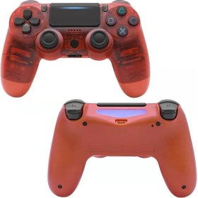 Resim Fsfyb Ps4 Için Kablosuz Kumanda, Playstation 4 Oyun Konsolu Için Gamepad Uzaktan Kumanda Çubuğu, Şarj Edilebilir Pil, Çift Titreşim Kolu (Şeffaf Kırmızı) (Yurt Dışından) 
