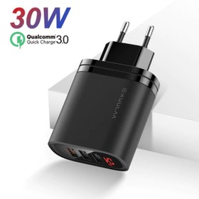 Resim Alleon Kuulaa Mirror 3 Usb Qc3.0 Pd 30w Hızlı Şarj Dijital Ekran Şarj Başlık 
