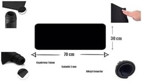 Resim Siyah Renk Kaliteli Oyuncu Gamer Oyuncu Klavye Ve Mause Pad Kaydırmaz Altlık Dikişli 70x30cm 