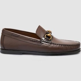 Resim %100 Hakiki Deri Kahverengi Erkek Klasik Ayakkabı Kahverengi 