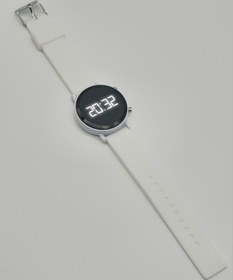 Resim tutkanstore Yuvarlak Dijital Led Ekranlı Kol Saati Su Geçirmez Unisex Silikon Kordon Kol Saati Tüm Cinsiyetler 